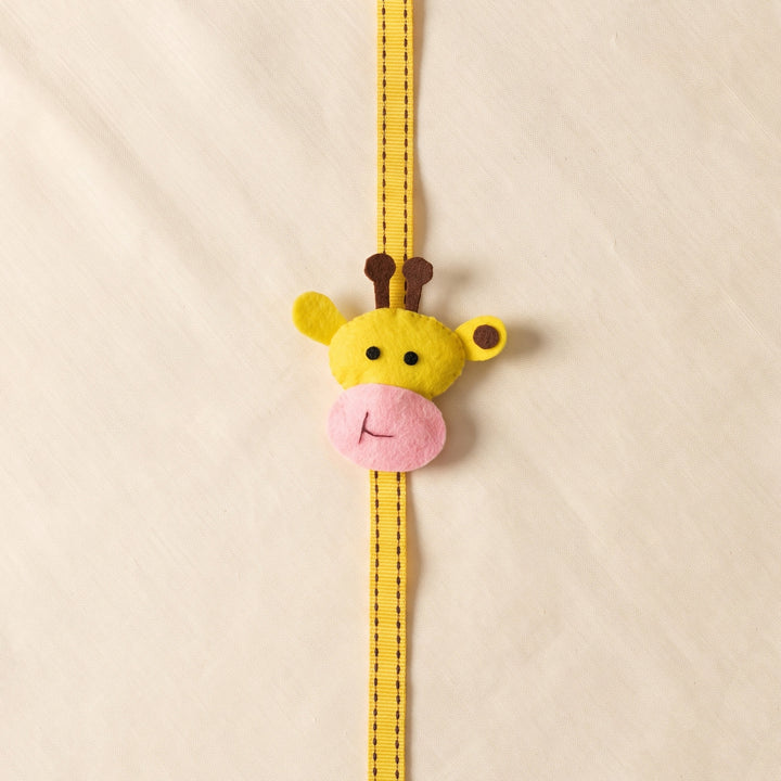 Personalised Handmade Felt Giraffe Rakhi With Matching Nameplate & Roli Chawal For Brother