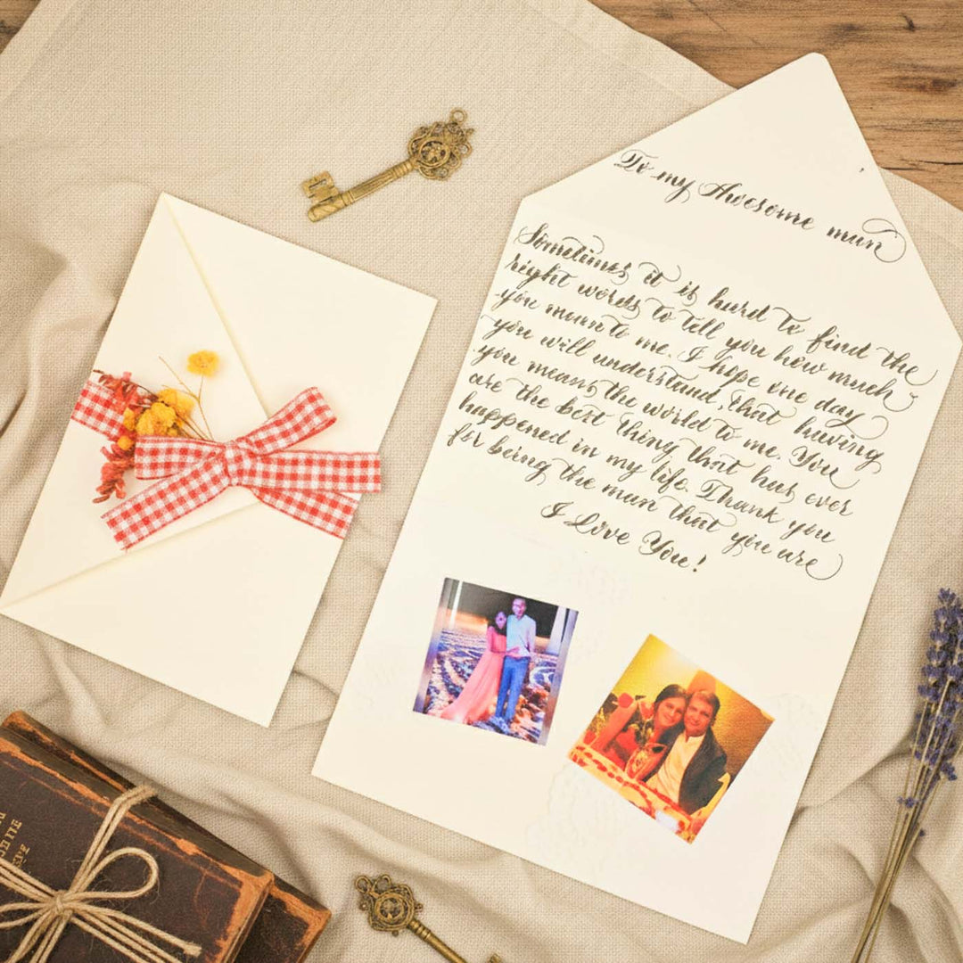 Photo Personalized Calligraphy Envelope Style Letter
