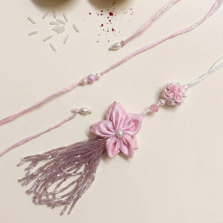 Handmade Floral theme Guldasta Couple Rakhi Lumba Set With Roli Chawal For Bhaiya Bhabhi
