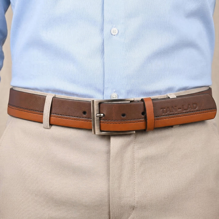Dual Shade Gridline Leather Belt