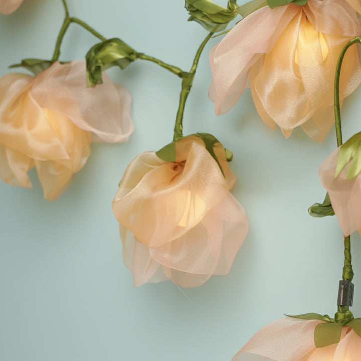 2.5m, 10 Bulbs | Handcrafted Tissue Flower String Lights With Bulbs