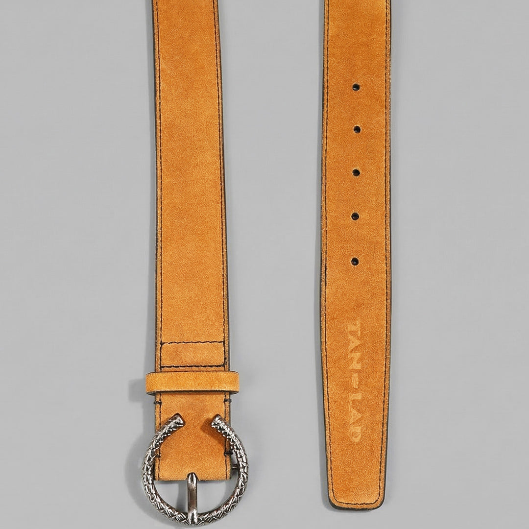 Yellow Medusa Leather Belt For Women