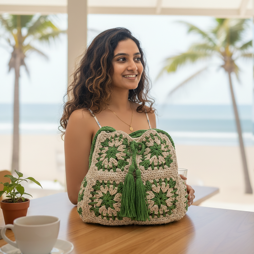 Handmade Crochet Green St. Patrick Shoulder Bag