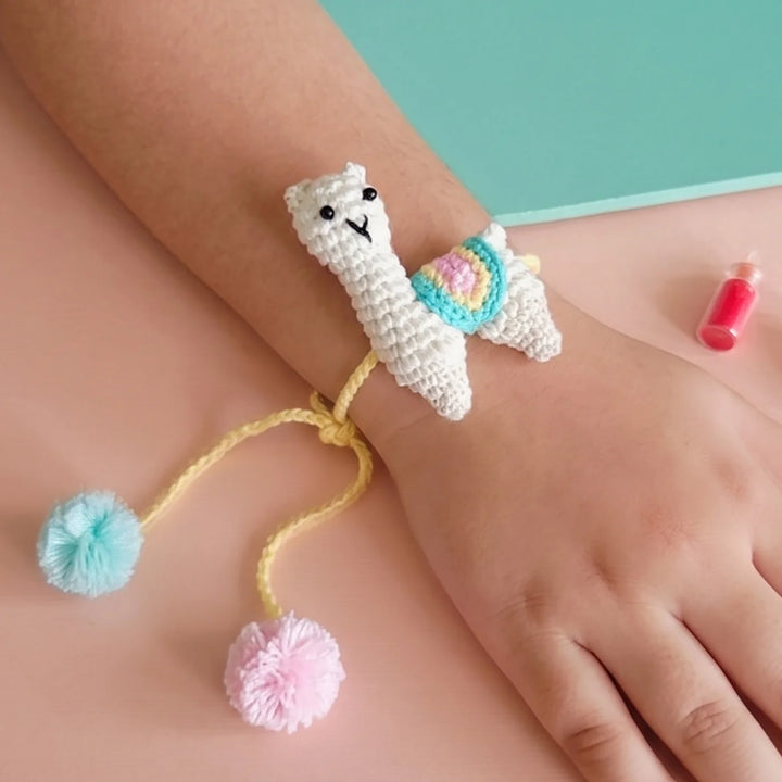 2 Pc | Handmade Crochet Llama Drama Rakhi Set With Roli Chawal For Twins