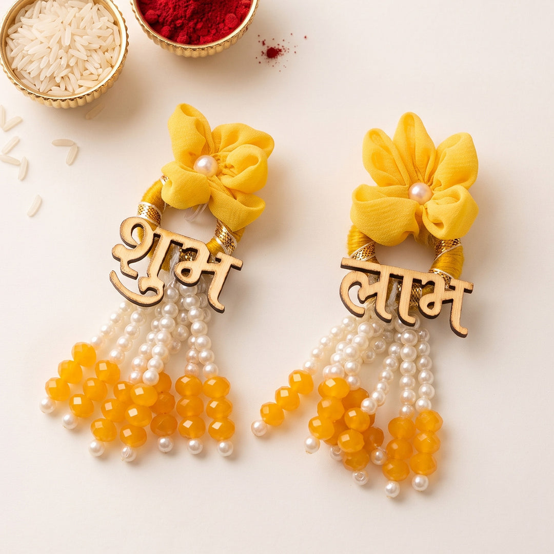 Handmade Mini Festive Shubh Labh/Swastik Decor For Entrance