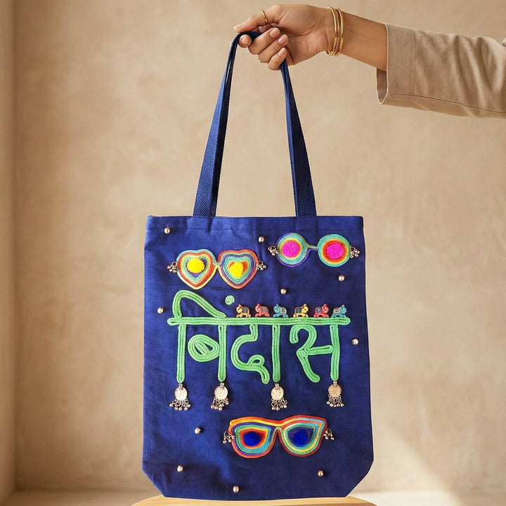 Hand-Embroidered Dori Work Bindaas Tote Bag