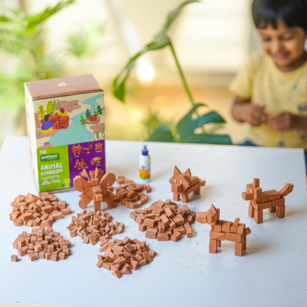 7 in 1 Animals | Terracotta Minature Bricks DIY Construction Set | Suitable For Age 4+ Years