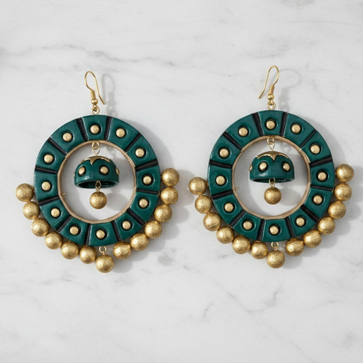 Handmade Earthy Halo Terracotta Earrings