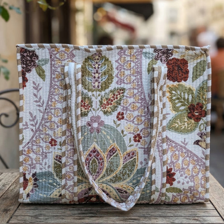 Handmade English Garden Cotton Tote Bag