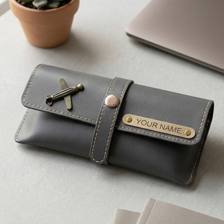 Personalized Faux Leather Eyeware Case With Charm