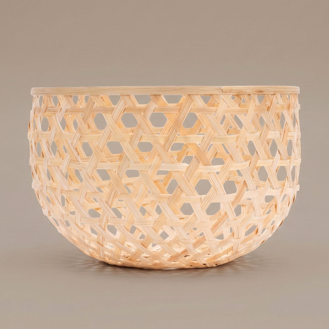 "Elara" Handwoven Bamboo Dome Hanging Lampshade For Home Decor