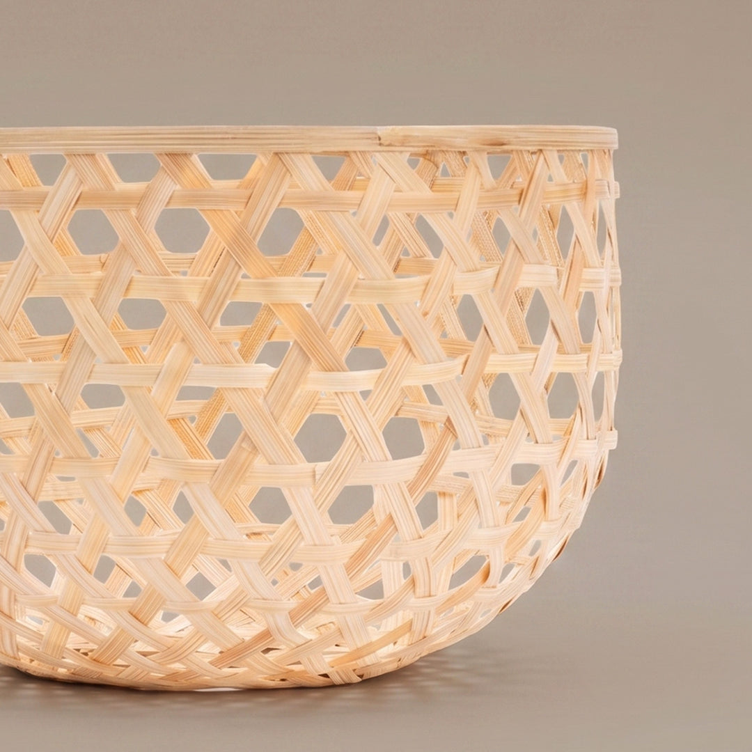 "Elara" Handwoven Bamboo Dome Hanging Lampshade For Home Decor