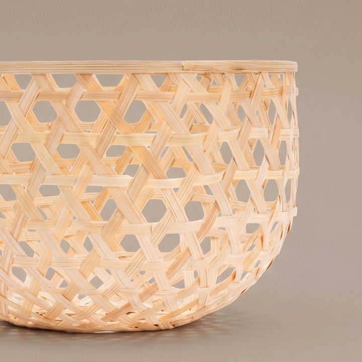 "Elara" Handwoven Bamboo Dome Hanging Lampshade For Home Decor