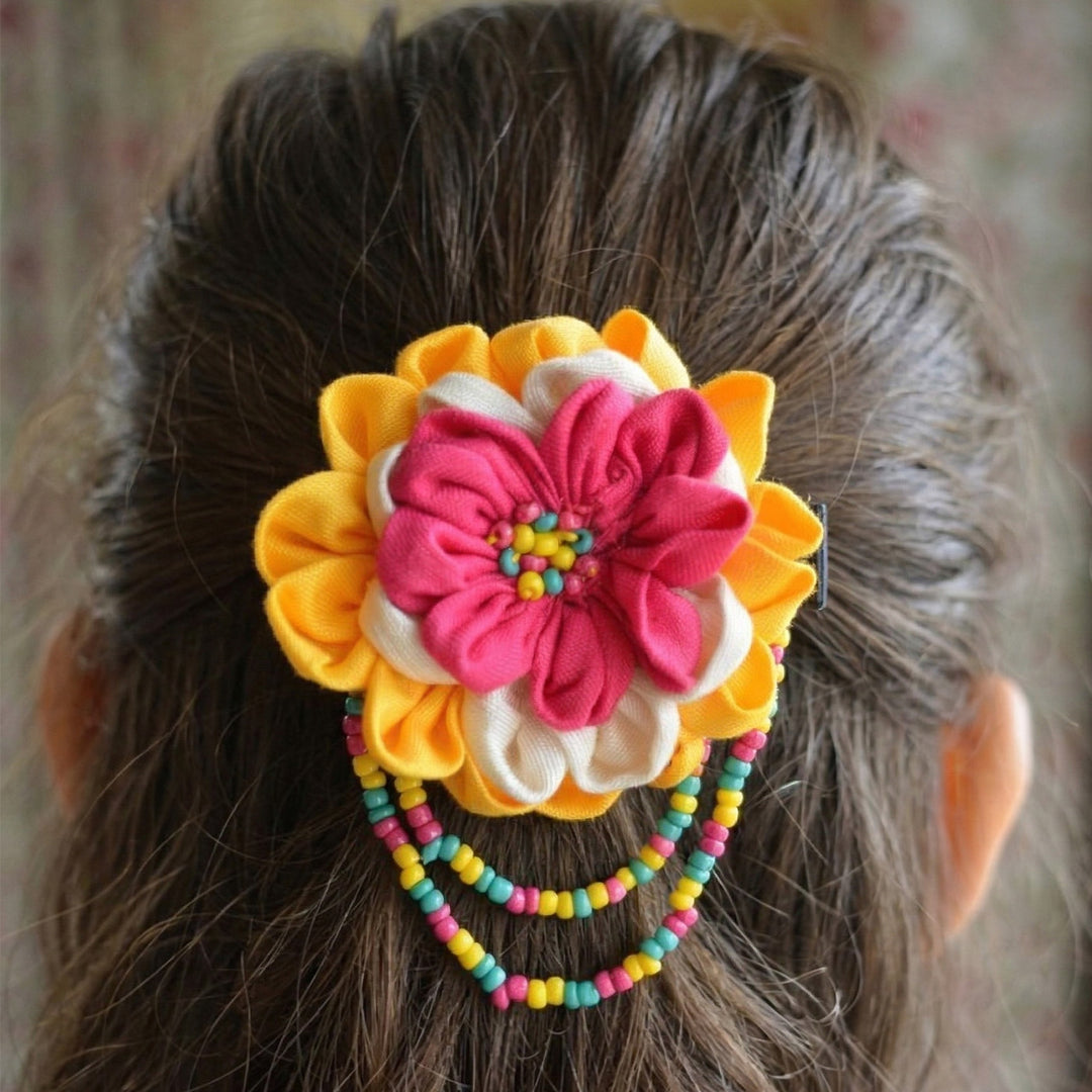 Colorful Silk Cotton Chameli Brooch Pin