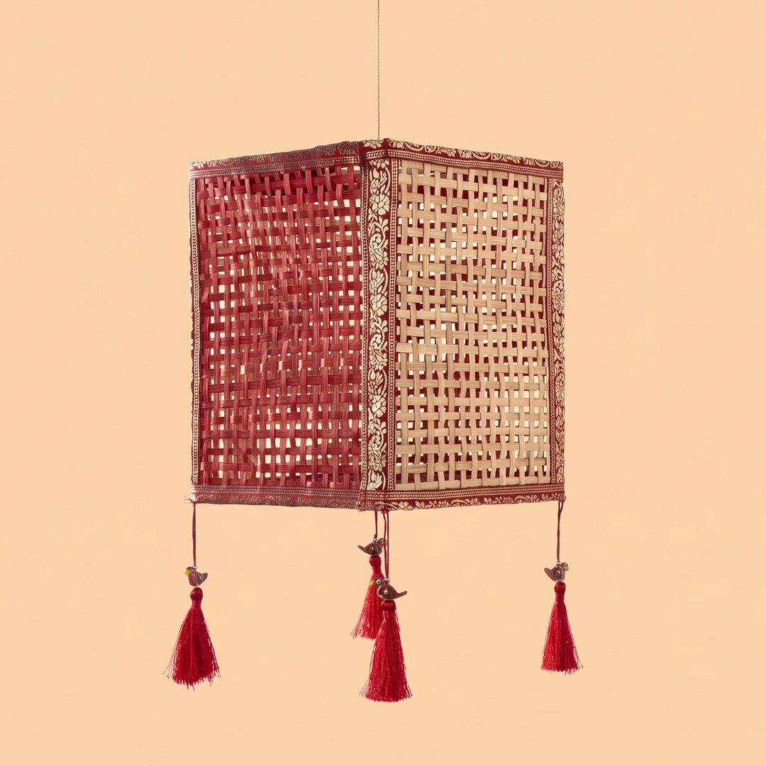 "Leela" Handwoven Natural Bamboo Kandil / Lampshade For Festive Decor
