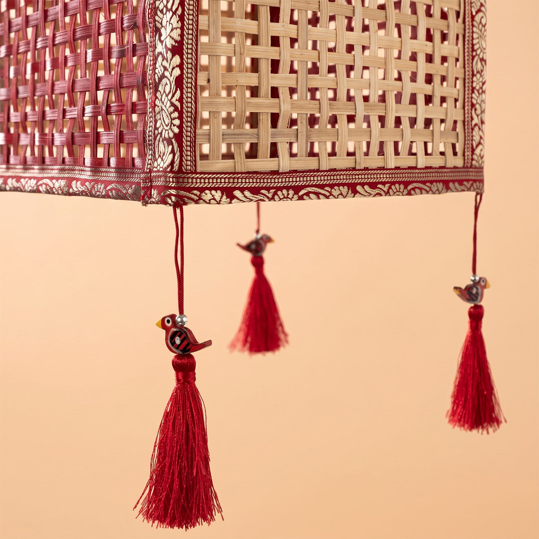 "Leela" Handwoven Natural Bamboo Kandil / Lampshade For Festive Decor
