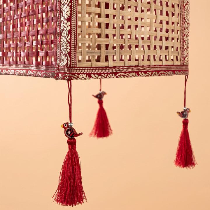 "Leela" Handwoven Natural Bamboo Kandil / Lampshade For Festive Decor