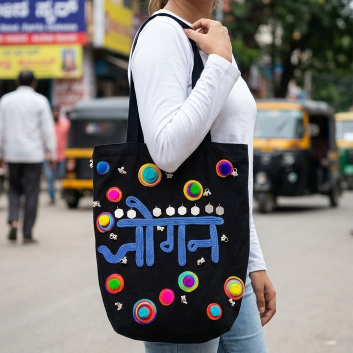 Hand-Embroidered Dori Work Jogan Tote Bag