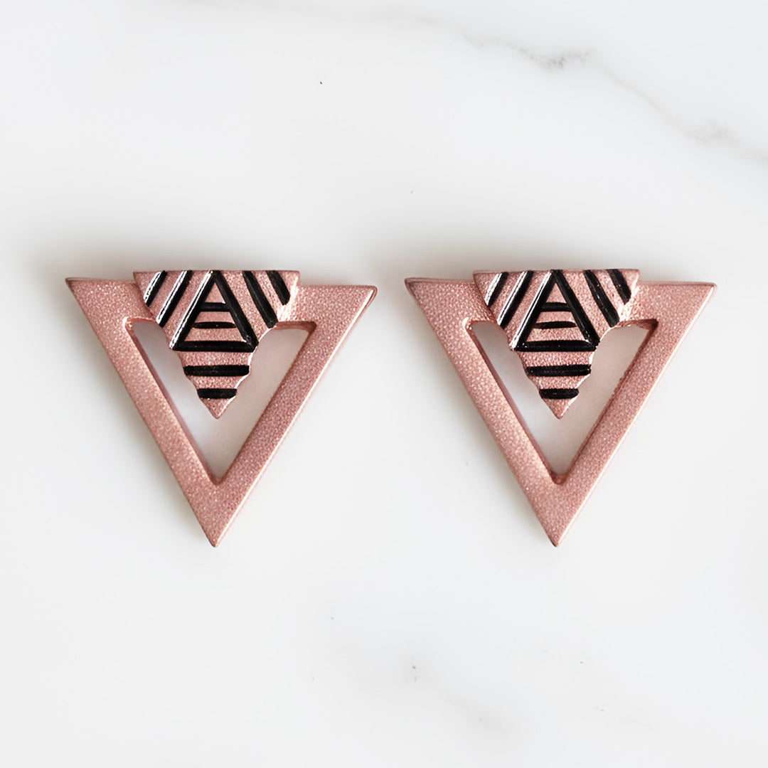 Handmade Triangle Terracotta Earrings