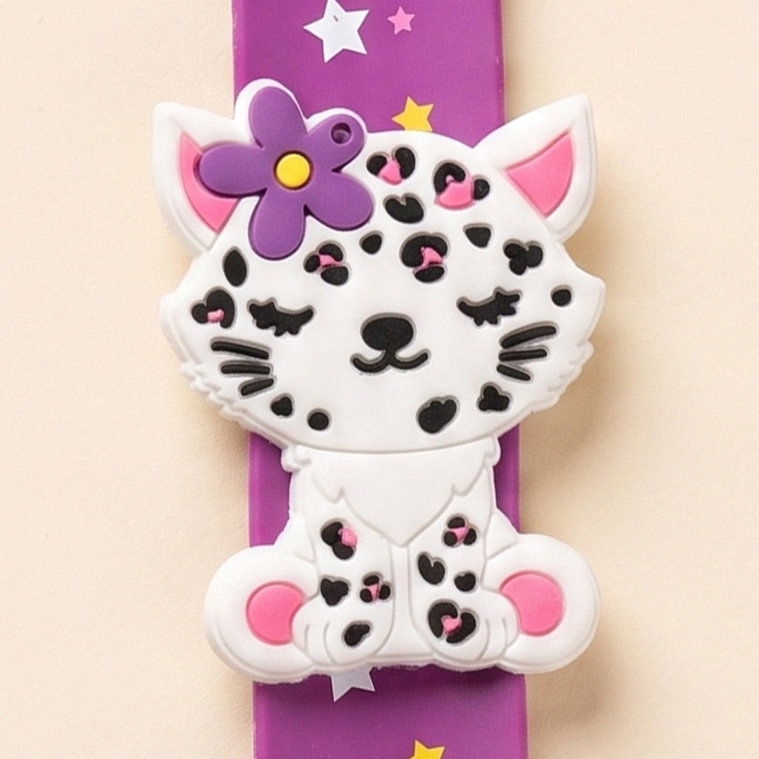 Handmade Cat Silicone Slap Band Rakhi For Kids With Roli Chawal For Brother