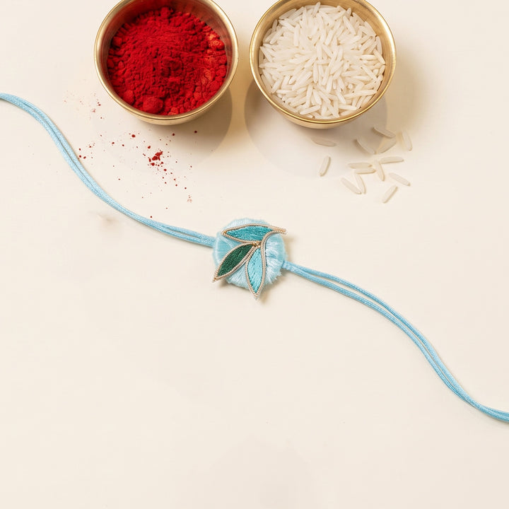 Red Velvet Jhumka Motif Rakhi With Decorative Charm Reuse For Bhaiya Bhabhi