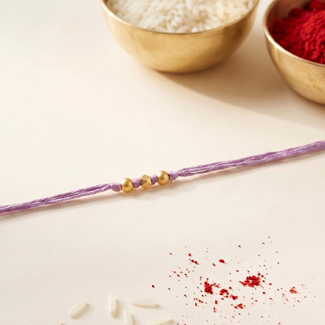 Handmade Rang Sutra Rakhi With Roli Chawal For Bhaiya