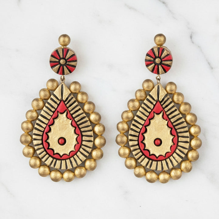 Handmade Ornate Terracotta Earrings
