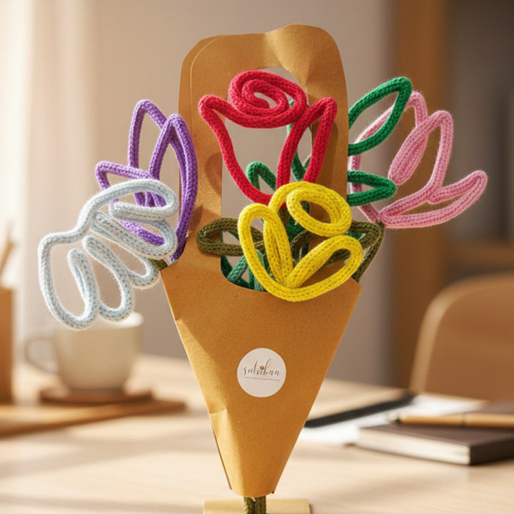 Handmade Knitted Wire Multicolor Gulzar Bouquet