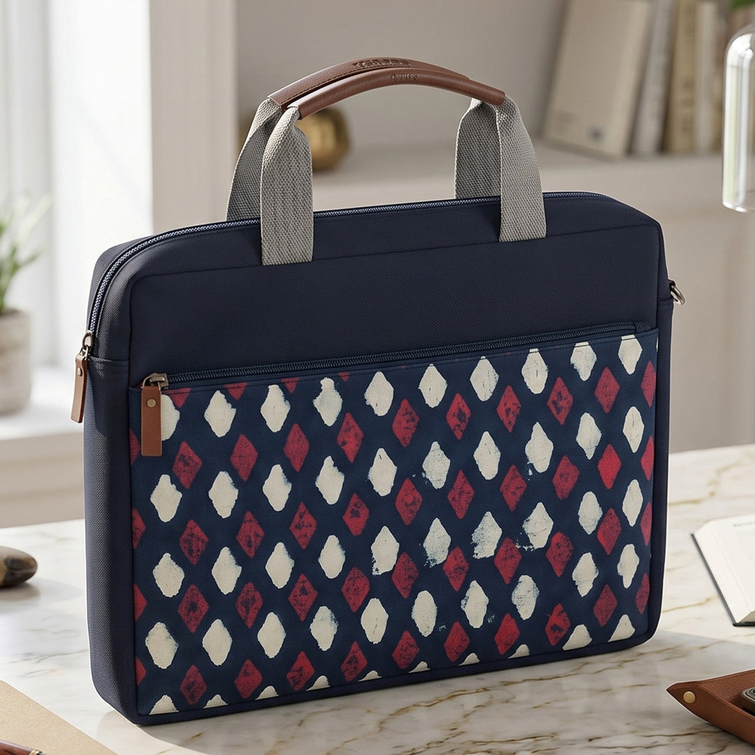 Handcrafted Water-Resistant Diamond Print Laptop Bag