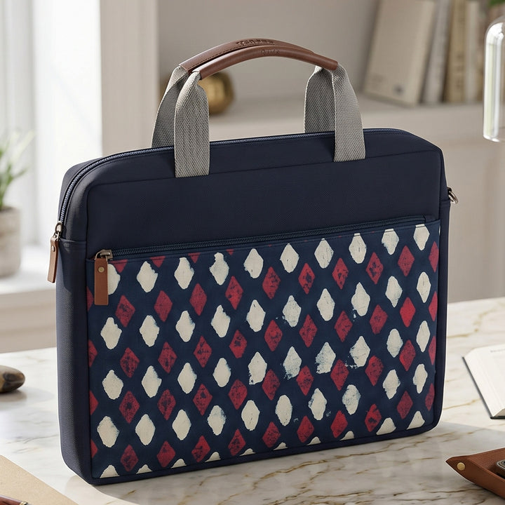 Handcrafted Water-Resistant Diamond Print Laptop Bag