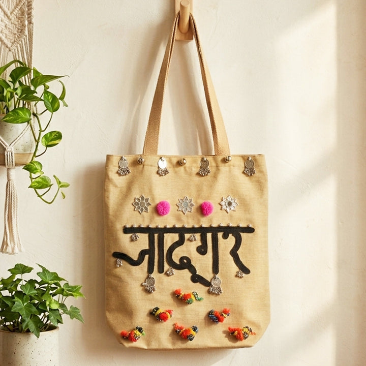 Hand-Embroidered Dori Work Jadugar Tote Bag