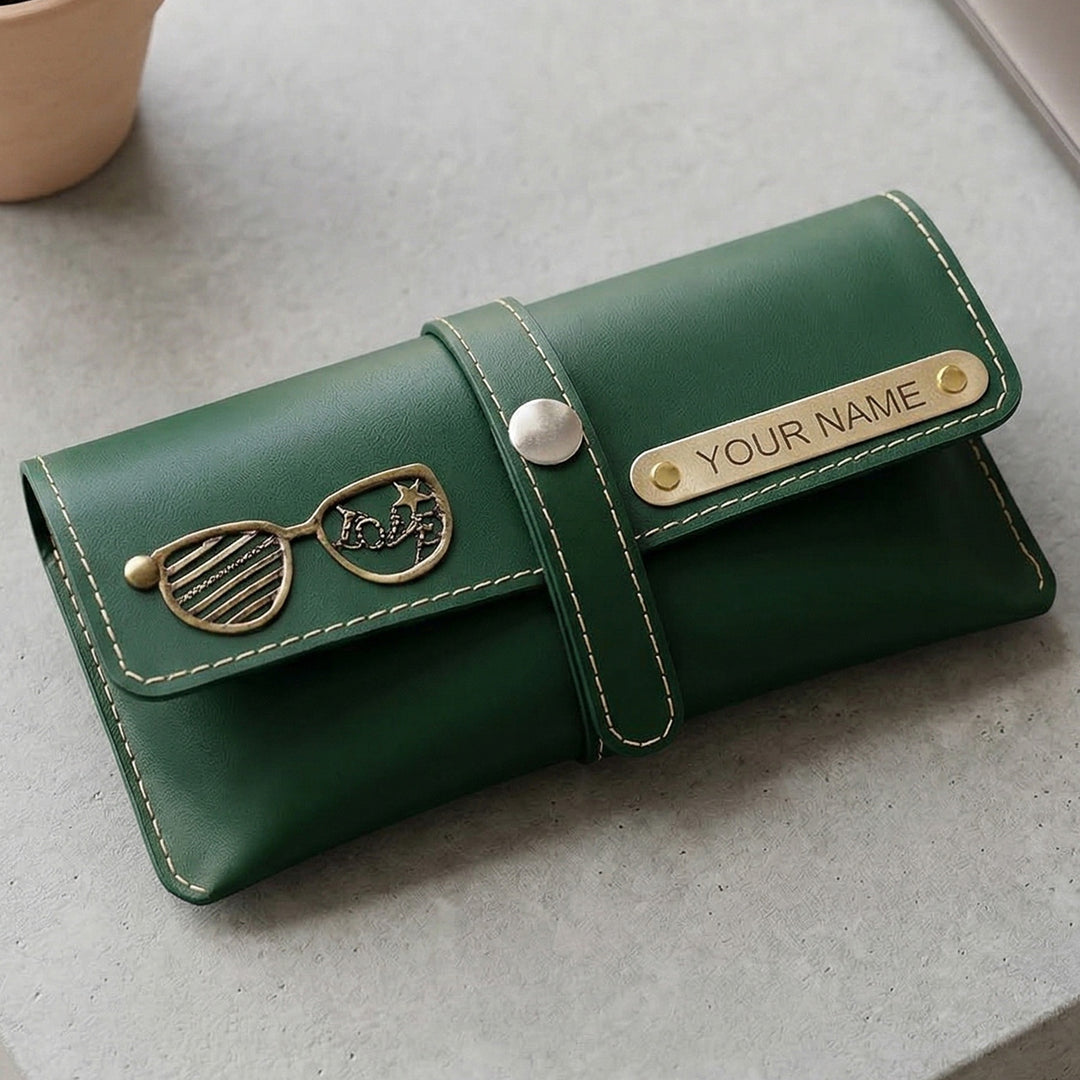 Personalized Faux Leather Eyeware Case With Charm