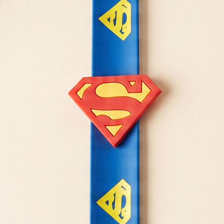 Handmade Superman Silicone Slap Band Rakhi For Kids With Roli Chawal For Brother