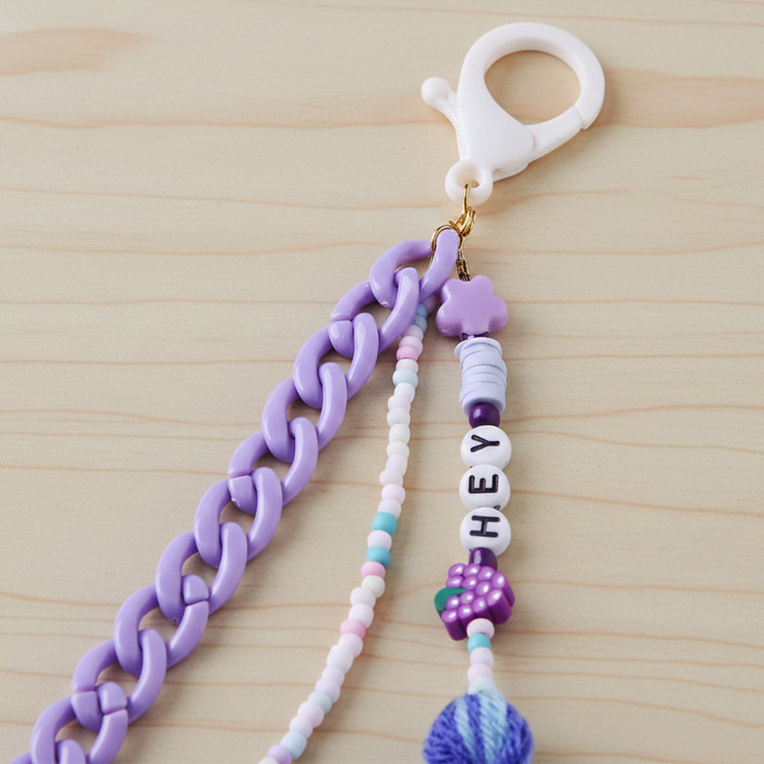Personalized Beaded Purple Star Bag Charm For Kids