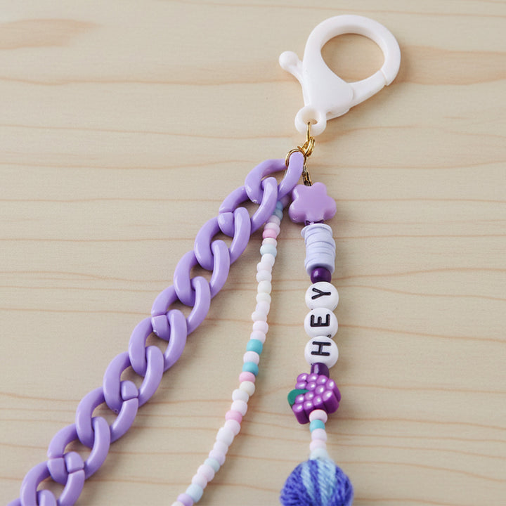Personalized Beaded Purple Star Bag Charm For Kids