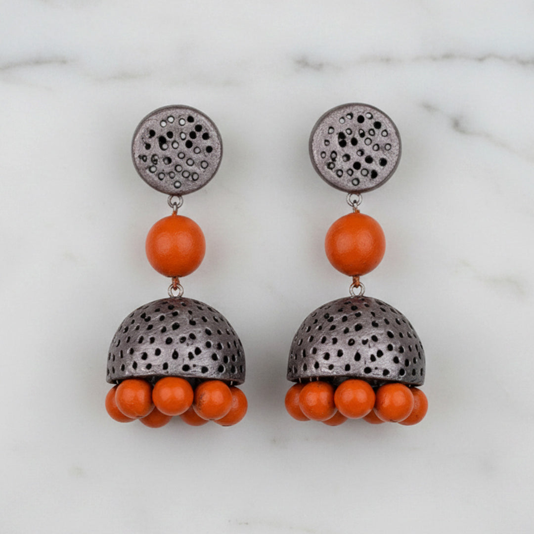 Handmade Boho Pop Terracotta Earrings