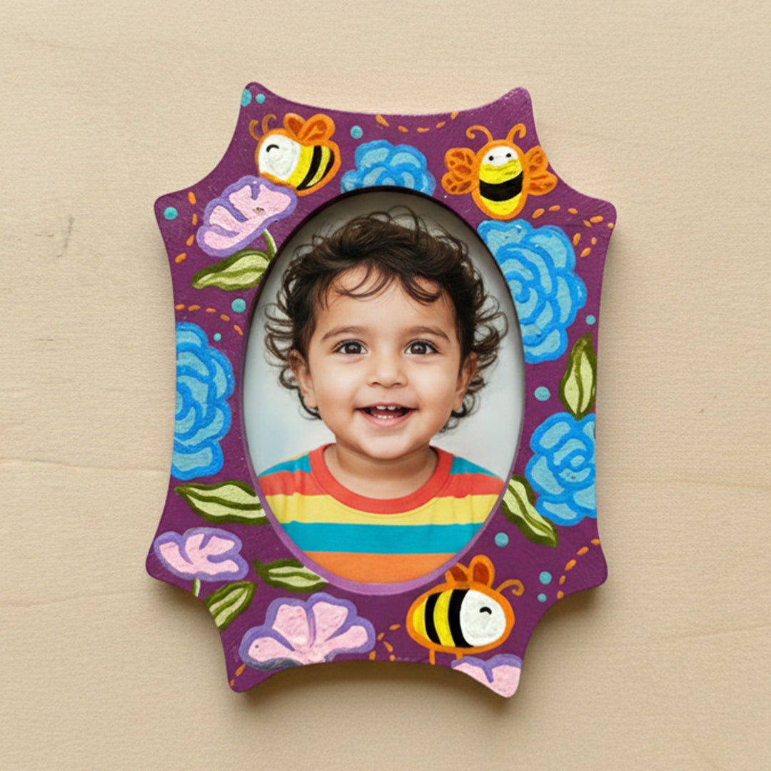 Hand-Painted Bhawaraa MDF Wood Fridge Magnet