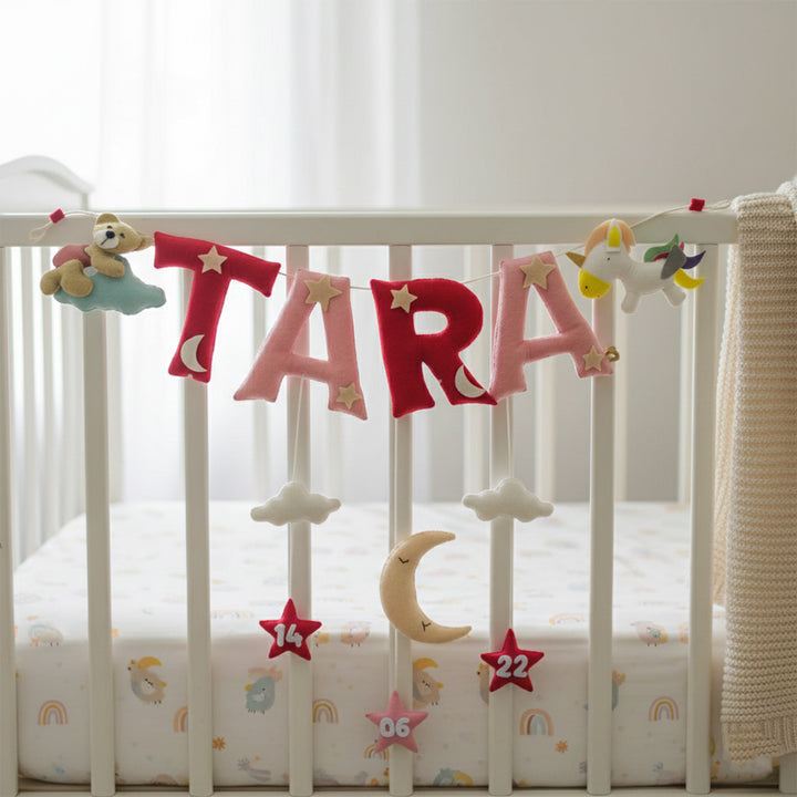 Handcrafted Personalized Unicorn & Teddy Themed Bunting For Kids