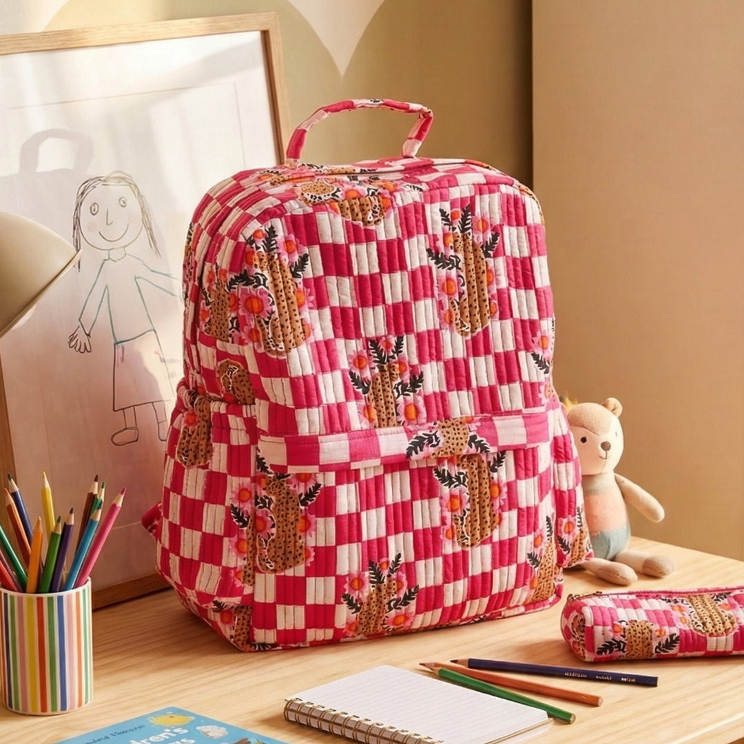 Personalized Pink Cheetah Kids Backpack