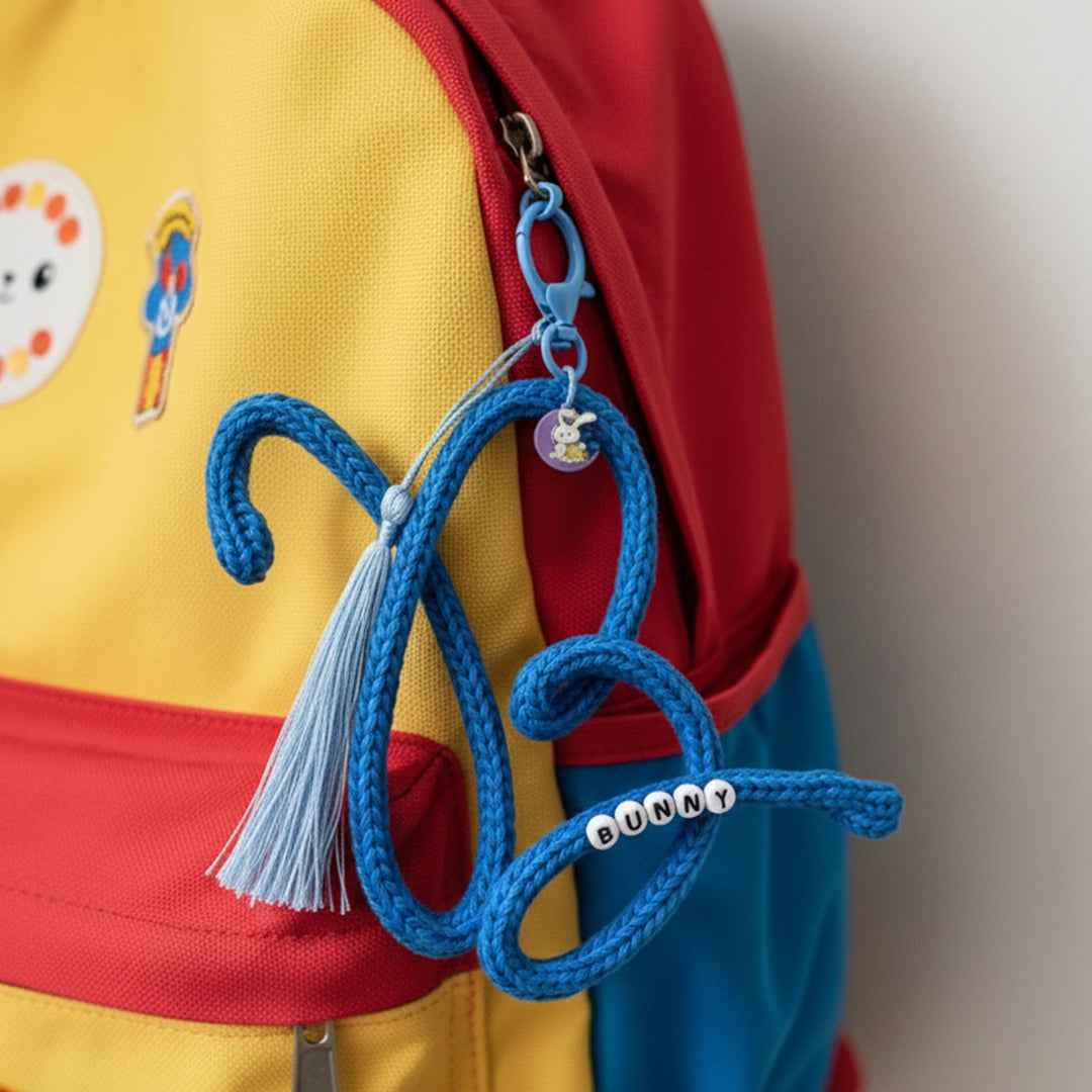 Personalized Knitted Wire Alphabet Key Chain/Bag Charm