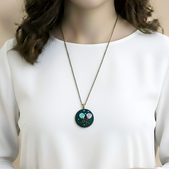 Hand Embroidered Woven Wilds Antique Finish Necklace