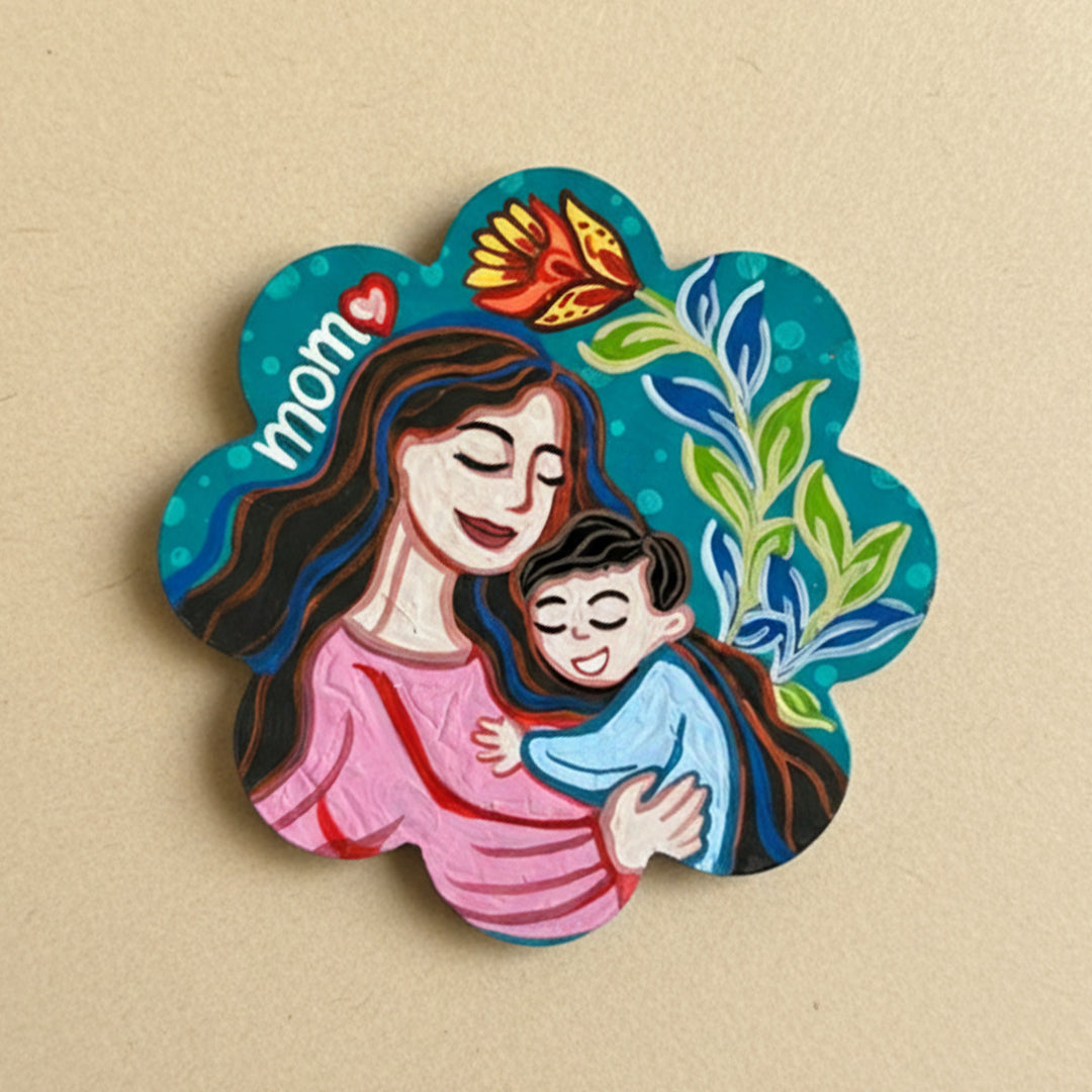 Hand-Painted Mum's Hug MDF Wood Fridge Magnet
