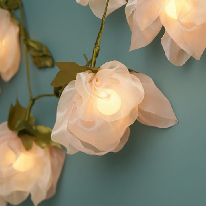 2.5m, 10 Bulbs | Handcrafted Tissue Flower String Lights With Bulbs