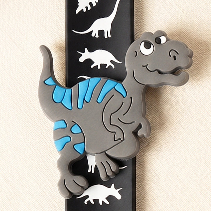 Handmade Black Dinosaur Silicone Slap Band Rakhi For Kids With Roli Chawal For Brother