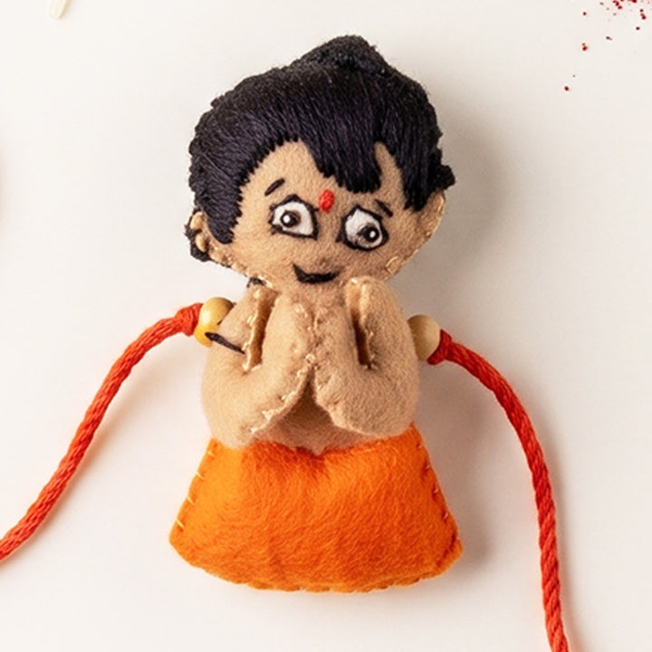 Hand Embroidered Chhota Baccha Rakhi With Brooch Pin For Baby Brother