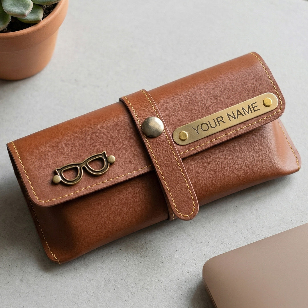 Personalized Faux Leather Eyeware Case With Charm