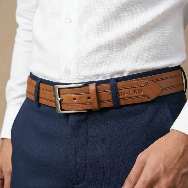 Brown Foldover Leather Belt