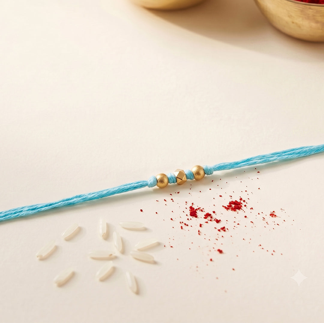 Handmade Rang Sutra Rakhi With Roli Chawal For Bhaiya