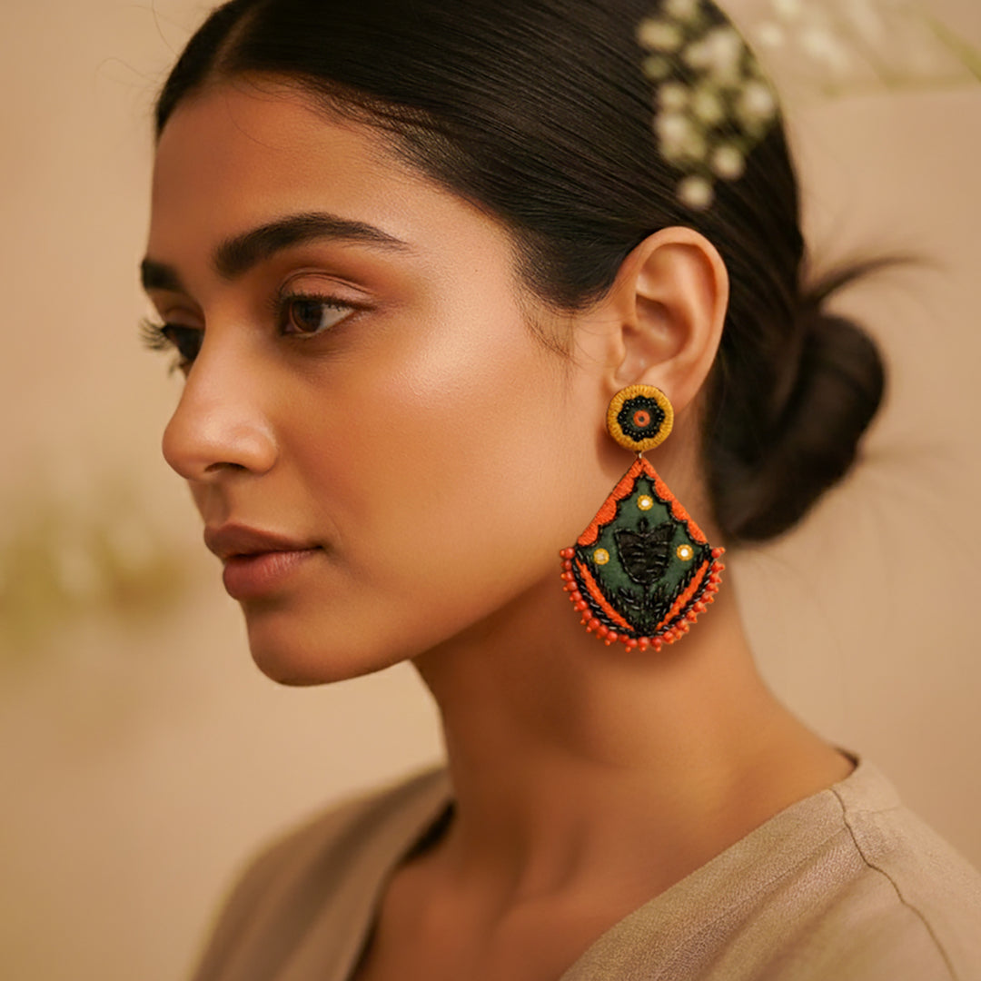 Handmade Beaded Floral Earrings