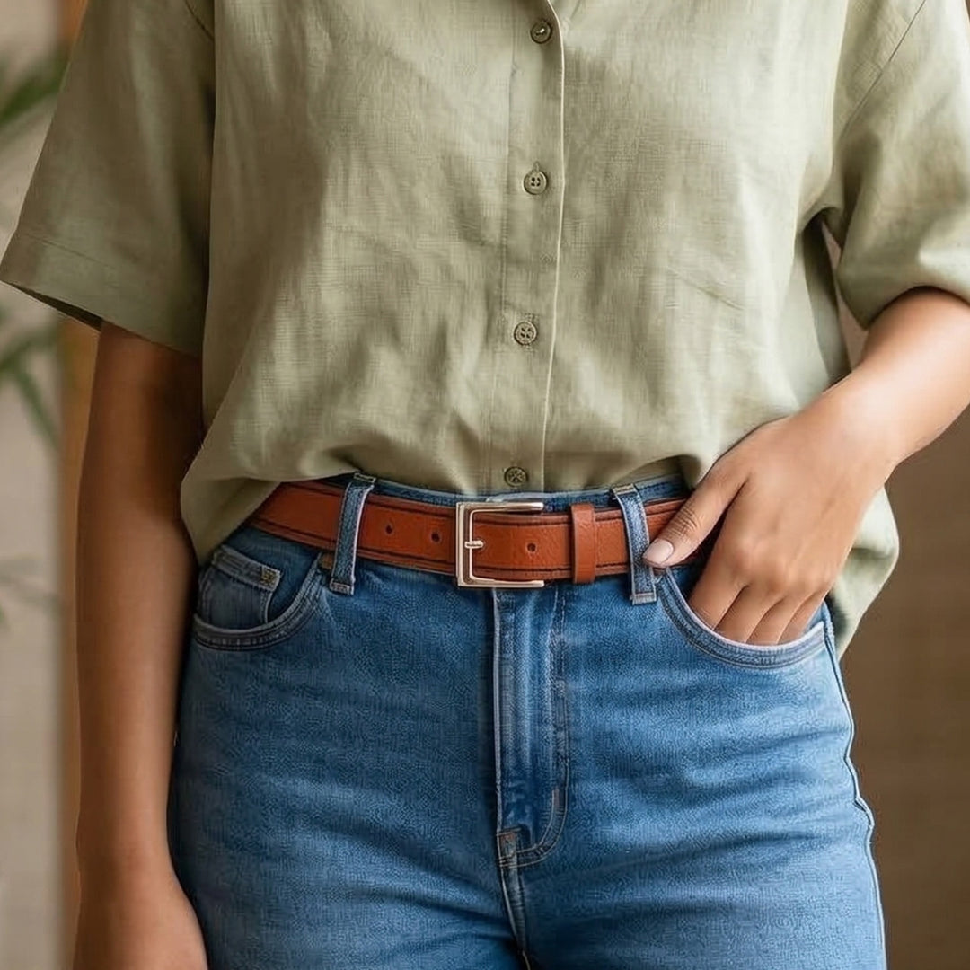 Brown Dori Leather Belt For Women